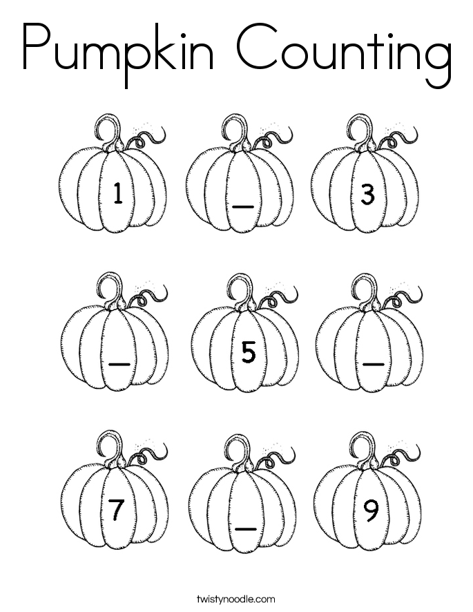 Counting Pumpkin Coloring Page
