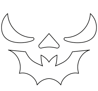 Creepy Bat Face Jack-o’-lantern Pattern Coloring Page