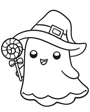 Cute Ghost For Preschoolers Coloring Page