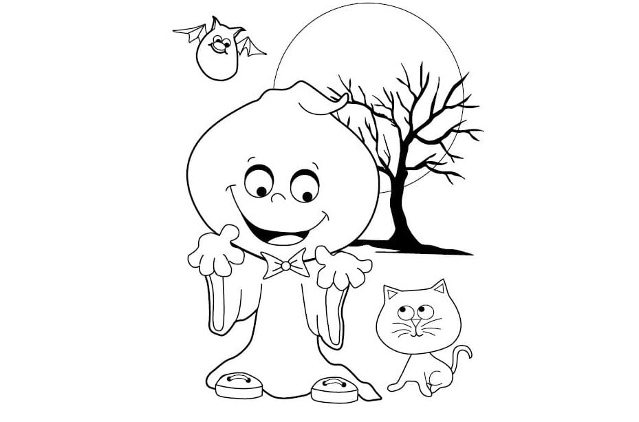 Cute Halloween Coloring Coloring Page