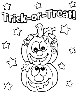 Cute Halloween Drawing Coloring Page