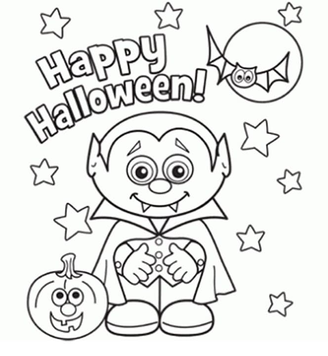 Cute Halloween For Children Coloring Page