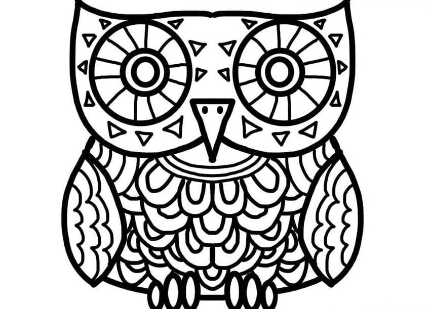 Cute Halloween Owl For Kids Coloring Page