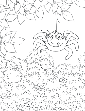 Cute Halloween Spider Image Coloring Page