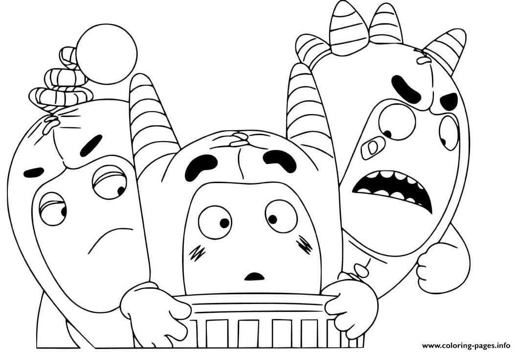 Cute Oddbods Coloring Page