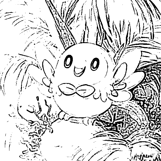 Cute Rowlet For Children Coloring Page