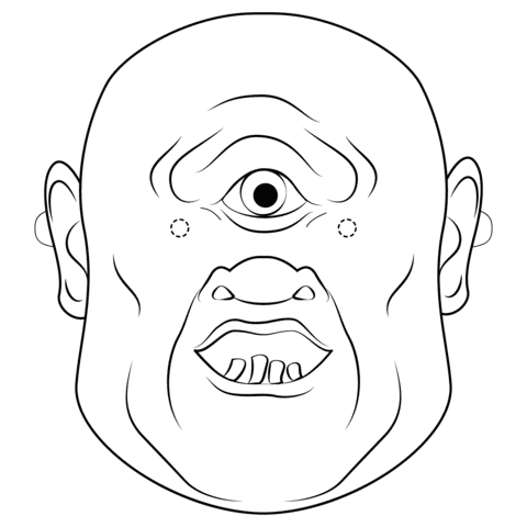 Cyclops Mask Coloring Page