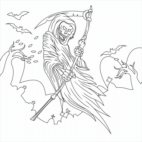 Death Image For Kids Coloring Page