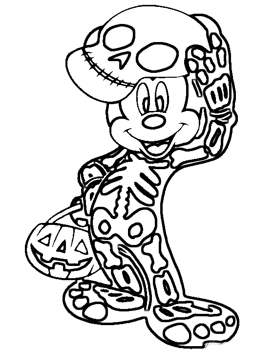 Disney Halloween Lovely Picture Coloring Page