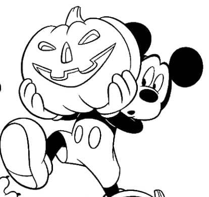 Disney Mickey Mouse Halloween Coloring Page