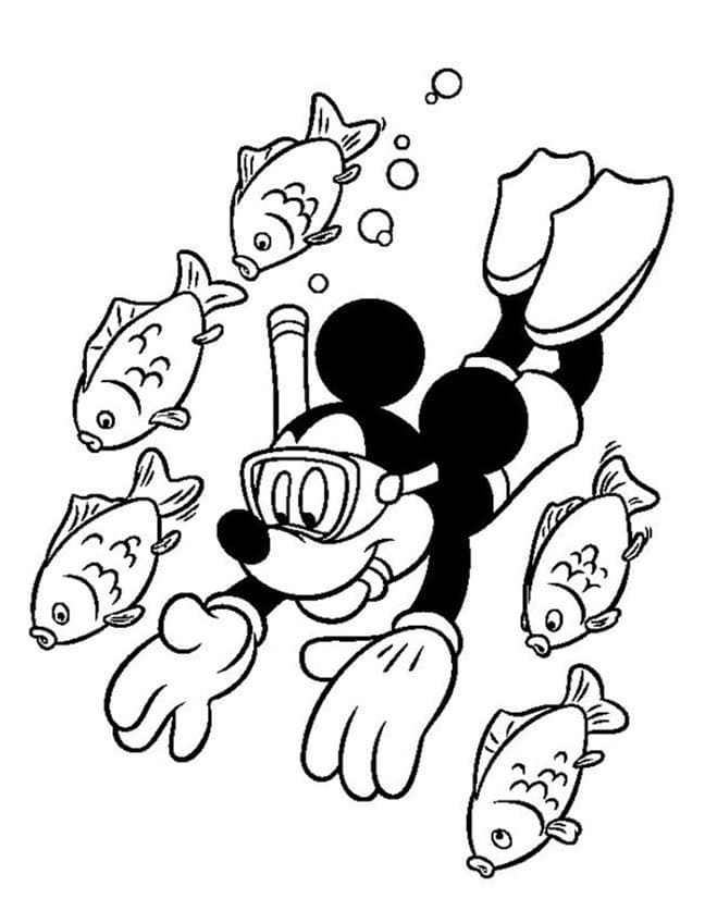 Diving Image For Kids Coloring Page