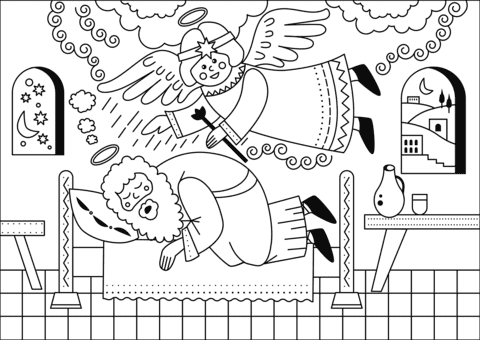 Dream of Saint Joseph Image For Kids Coloring Page