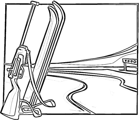 Equipment For Biathlon Coloring Page