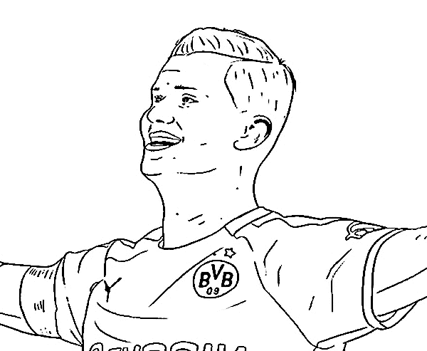 Erling Haaland Idol Image Coloring Page