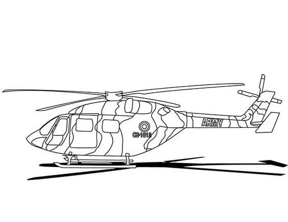 Eurocopter Helicopter Image For Kids Coloring Page