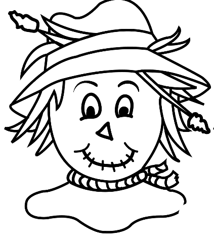 Face Scarecrow Fantastic For Children Image Coloring Page