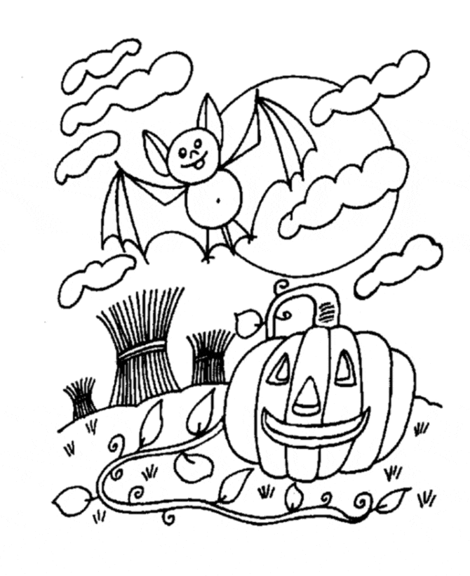 Fall Halloween Image Coloring Page