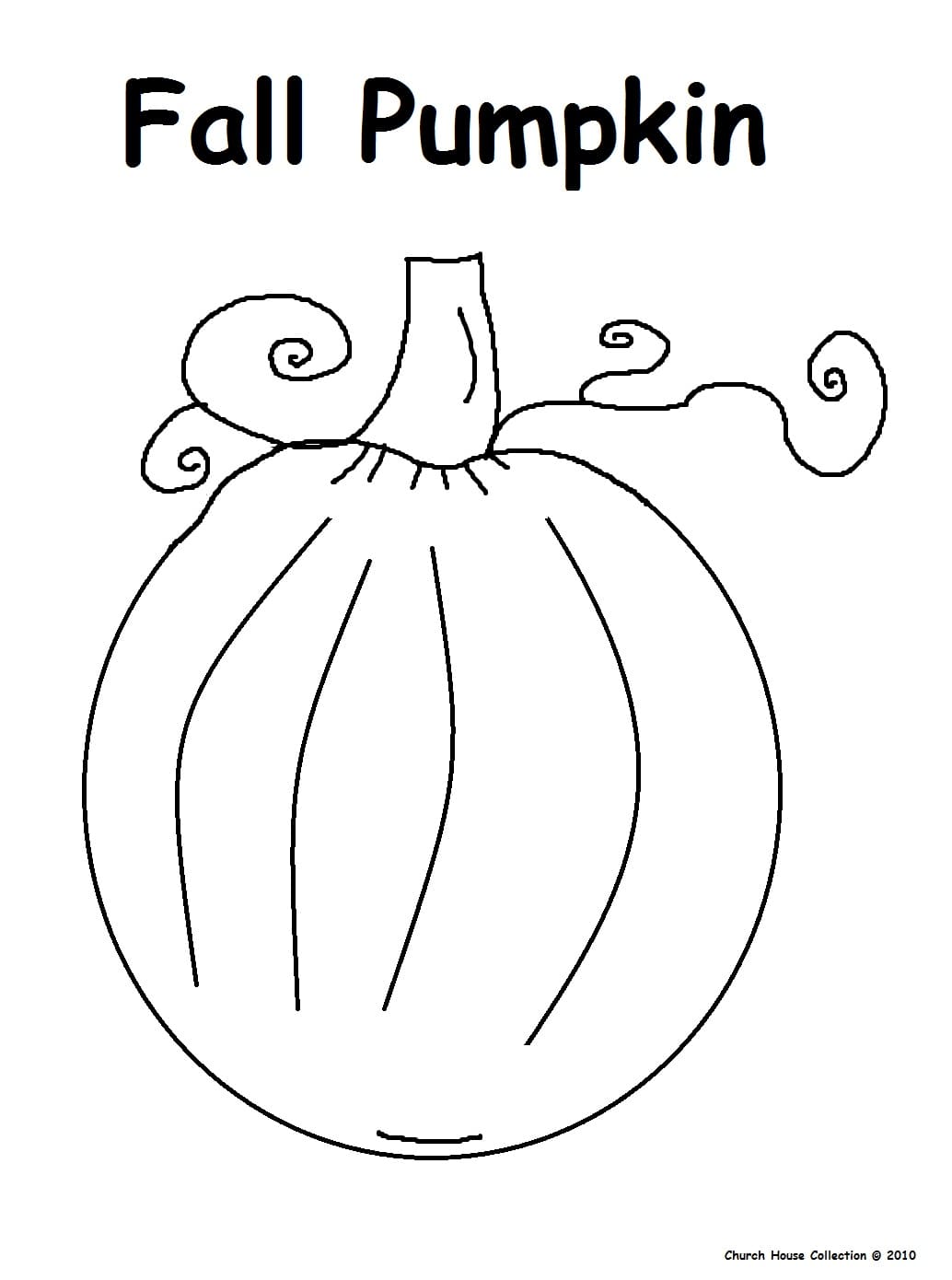 Fall Pumpkin For Kids Coloring Page