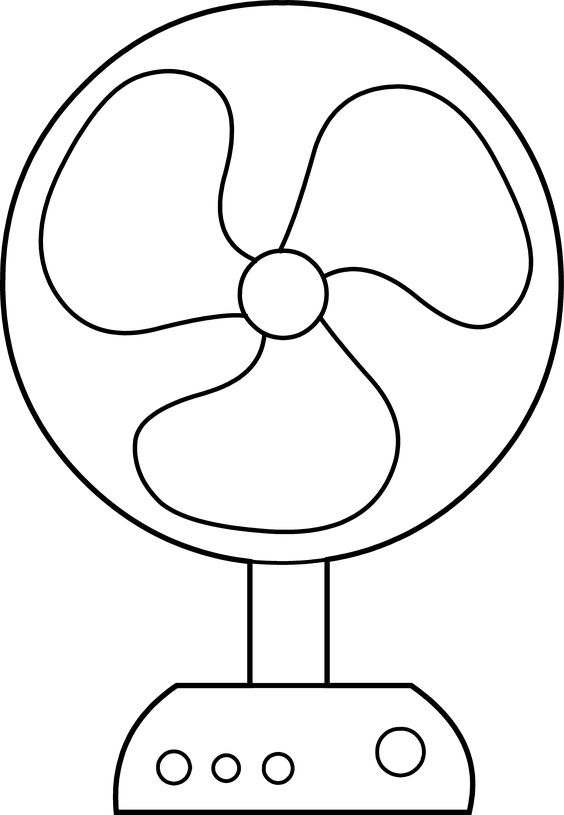 Fan Clip Art Black And White Coloring Page