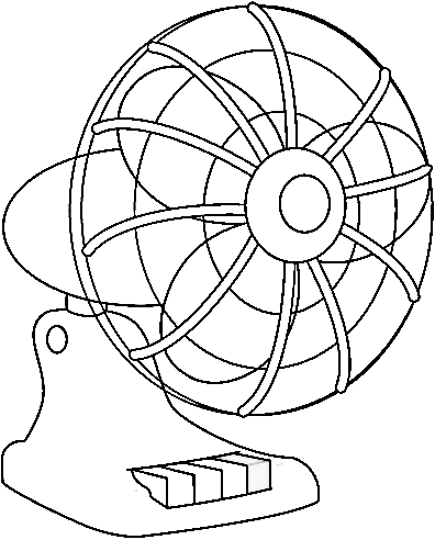 Fan Cool Drawing Coloring Page