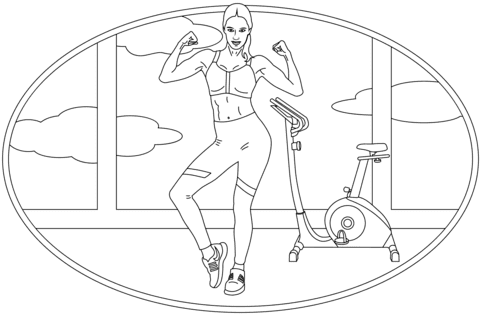 Fitness Image For Kids Coloring Page