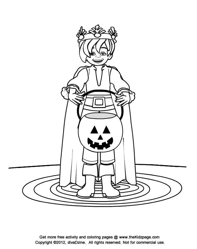 Fun Halloween Costume For Kids Coloring Page