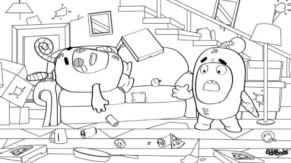 Funny Oddbods Image Coloring Page
