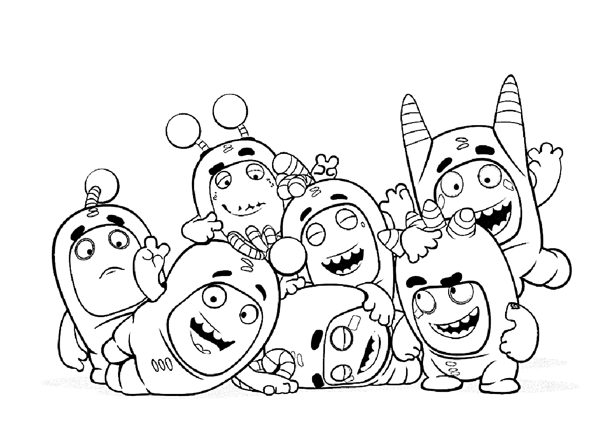 Funny Oddbods Coloring Page
