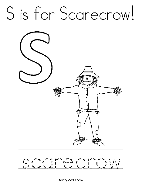 Funny Scarecrow Drawing Coloring Page