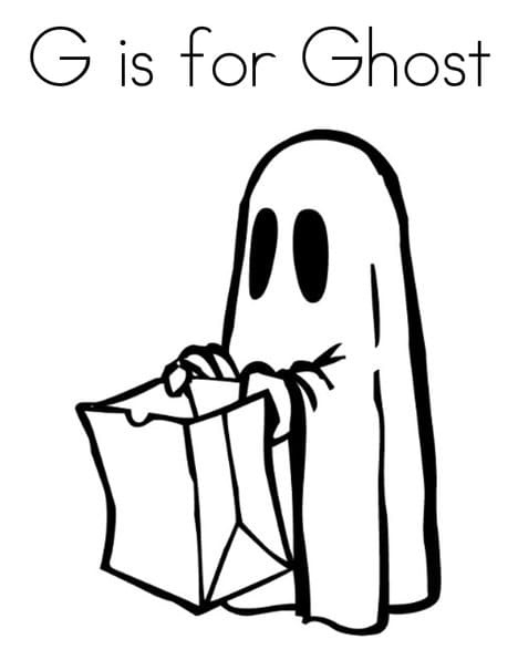 G Is For Ghost Image For Kids Coloring Page