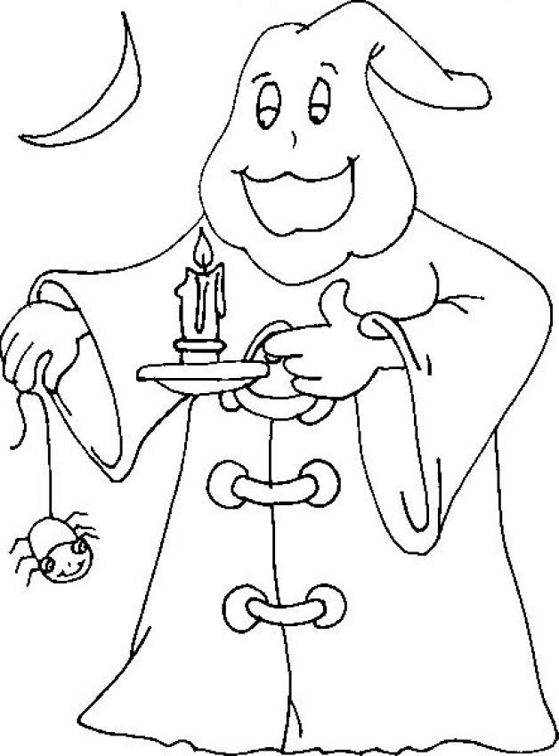 Ghost Halloween For Children Coloring Page