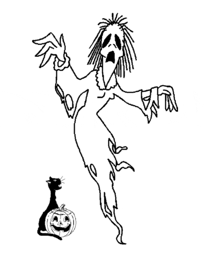 Ghost Scary Coloring Page