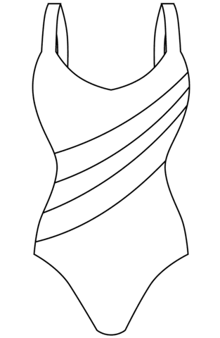 Girl Swimsuit Coloring Page