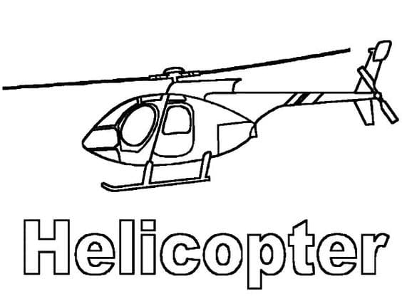 H Is For Helicopter Image For Kids Coloring Page