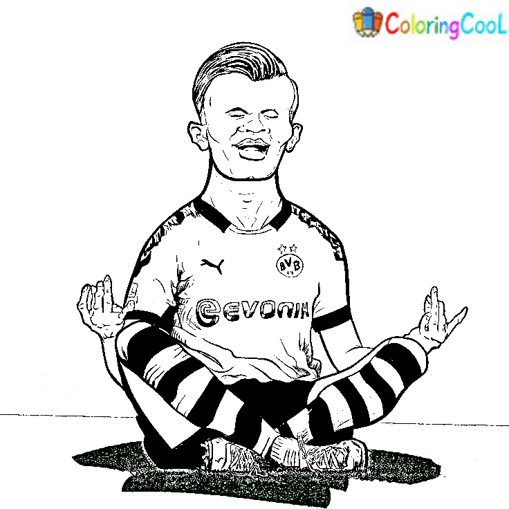 Haaland Funny Coloring Page
