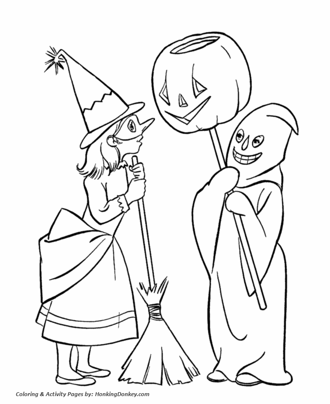 Halloween Costume Cute For Children Coloring Page