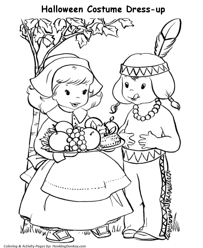 Halloween Costume Cute For Kids Picture Coloring Page