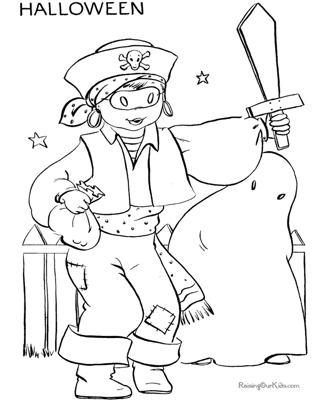 Halloween Costume Cute Image Coloring Page