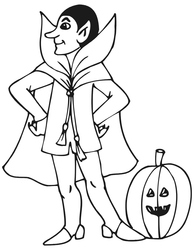 Halloween Girl Picture For Children Coloring Page