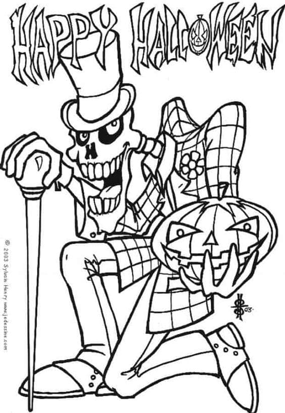 Halloween Monster Funny Image For Kids Coloring Page