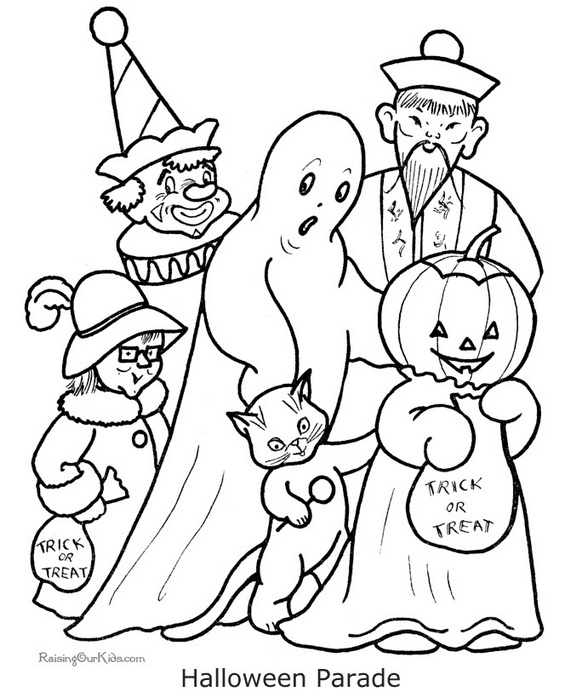 Halloween Parade For Kids Image Coloring Page