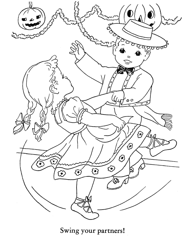 Halloween Party Music Image Coloring Page