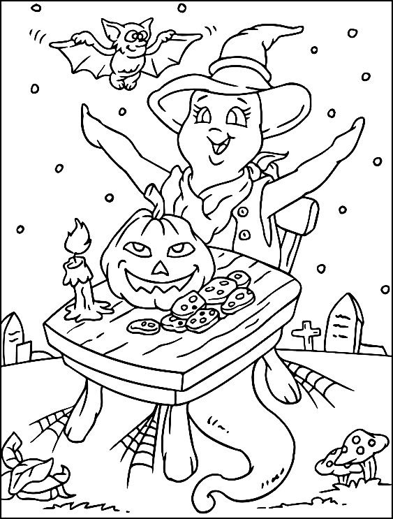 Halloween Picture Cute Image Coloring Page