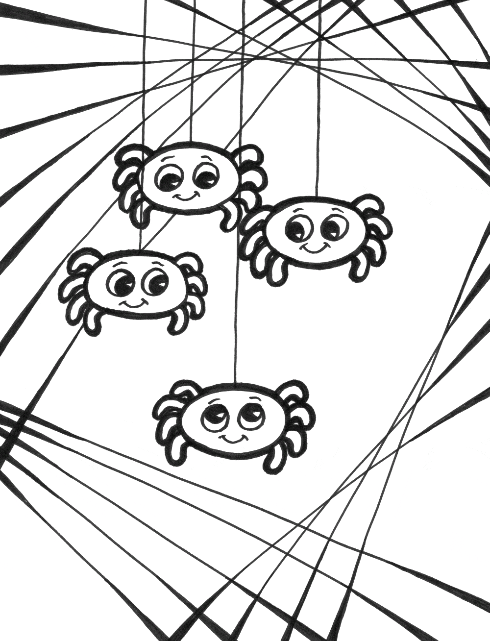 Halloween Spider Web Image For Kids Coloring Page