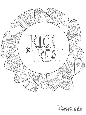 Halloween Trick Or Treat Candy Corn Coloring Page