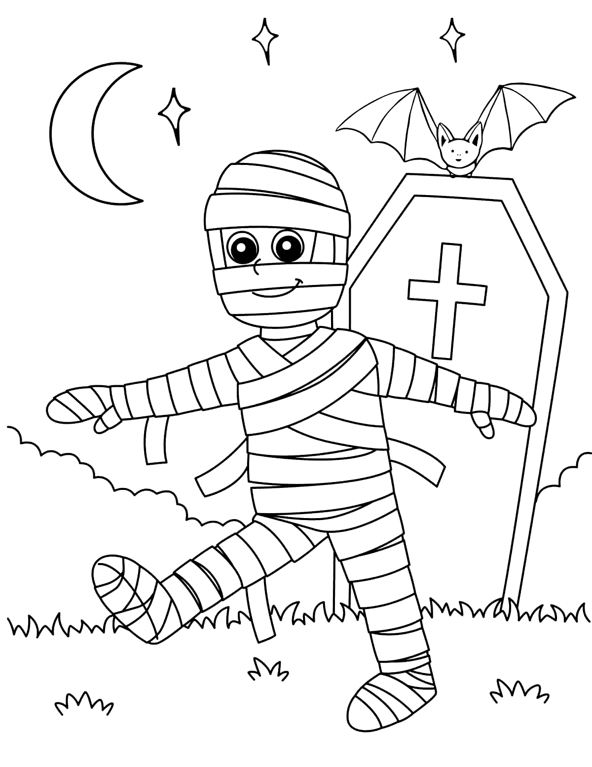 Hallowen Funny Coloring Page