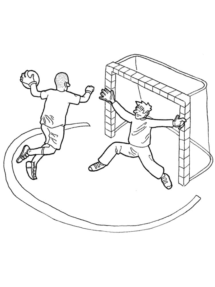 Handball For Children Picture Coloring Page