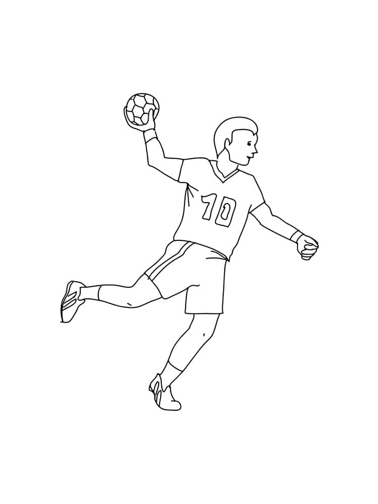 Handball Happy Coloring Page