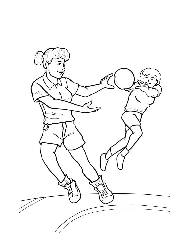 Handball Picture For Children Coloring Page