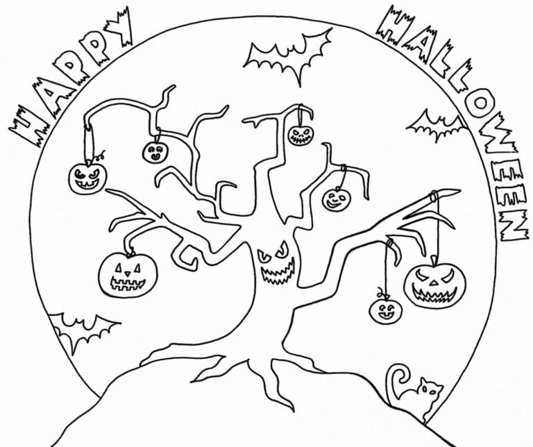 Happy Halloween – October Coloring Page